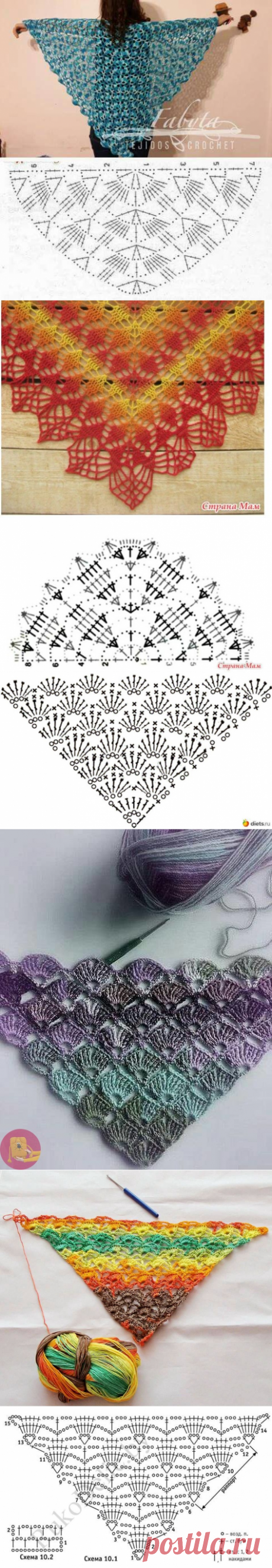 Узоры для шалей и бактусов крючком — Сделай сам, идеи для творчества - DIY Ideas
