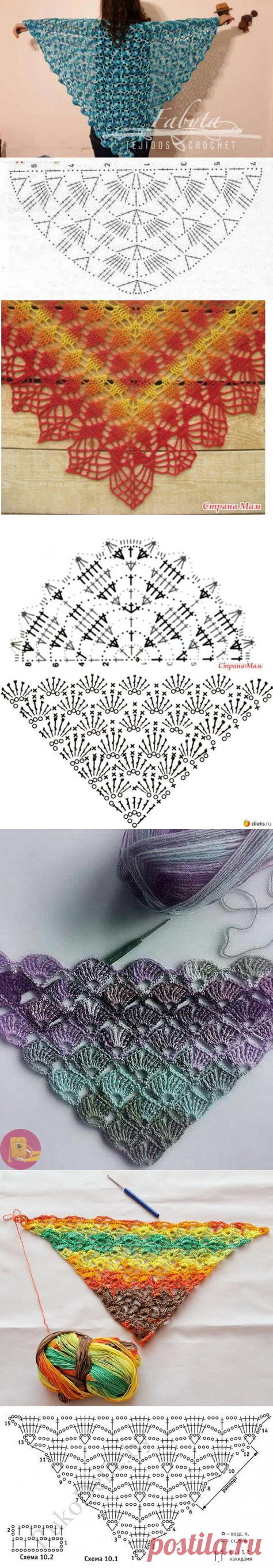 Узоры для шалей и бактусов крючком — Сделай сам, идеи для творчества - DIY Ideas
