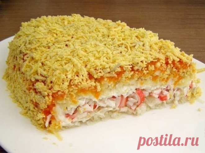 КРАБОВЫЙ СЛОЕНЫЙ САЛАТ РЕЦЕПТ | Самые вкусные кулинарные рецепты