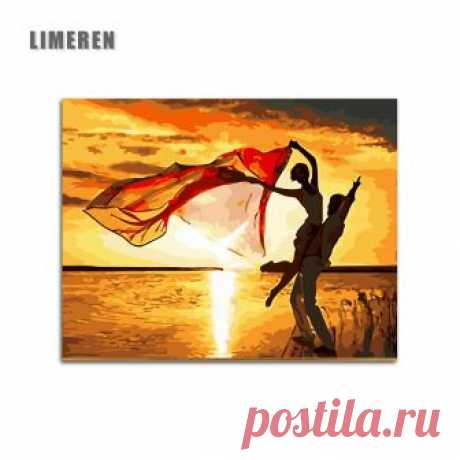 DIY цифровой холст масляная краска ing по номерам картины Раскраска по номерам современная акриловая краска по номерам закат любителей купить на AliExpress