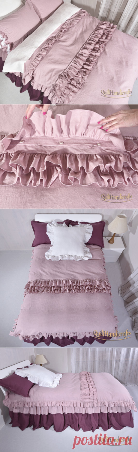 Linen Duvet Cover Set_100% Linen Bedding by QuiltHandicrafts