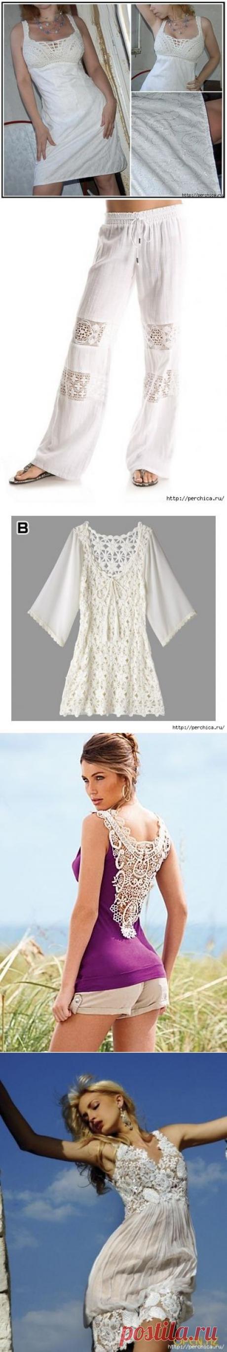 Идеи для комбинирования одежды с вязаным кружевом