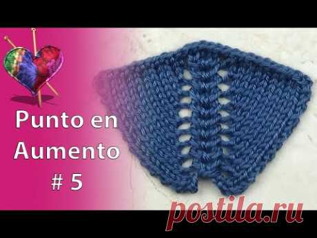 PUNTO en AUMENTO en DOS AGUJAS (Palillos) # 5