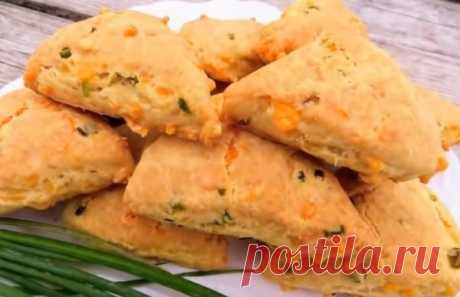Хрустящие сырные лепешки (сконы) с зеленым луком | Вкуснее тут | Яндекс Дзен