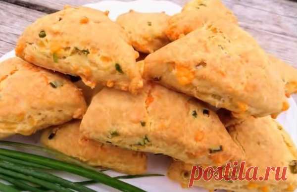 Хрустящие сырные лепешки (сконы) с зеленым луком | Вкуснее тут | Яндекс Дзен