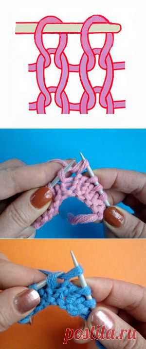 Начинаем вязать – Видео уроки вязания » Континентальный метод вязания на спицах – Урок №25 – “Лицевая петля за заднюю стенку петли”