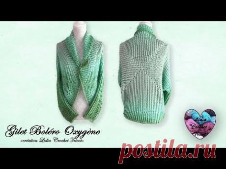 Bolero Gilet Oxygène - crochet "Lidia Crochet Tricot"