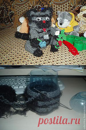 Вязаная игрушка "Котенок-сейф" - Ярмарка Мастеров - ручная работа, handmade