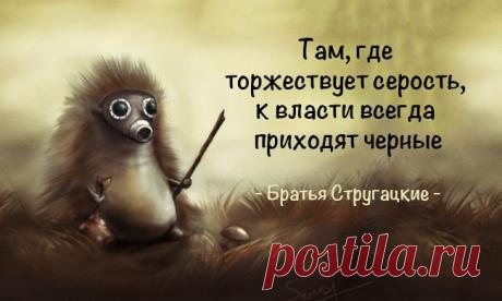 20 фраз Стругацких, которые научат мыслить шире [ad#content] 20 фраз Стругацких, которые научат мыслить шире   Самые знаменитые в литературе братья — Аркадий и Борис Стругацкие — не просто фантасты, не просто писатели и даже не просто кумиры миллионов. Их книги о будущем, о мире и о человеке в нем...