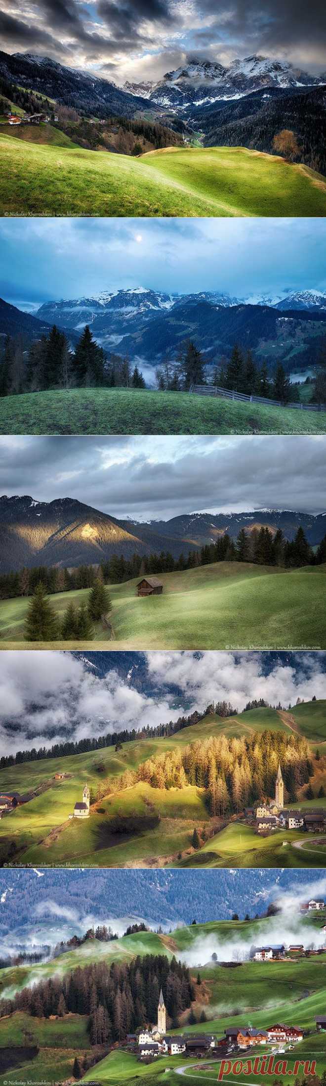 Туманное утро в Альпах / Туристический спутник