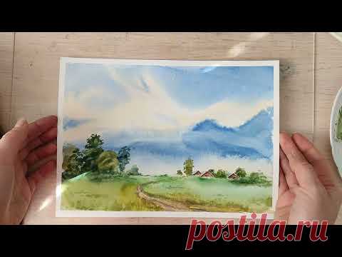 Быстрый пейзаж акварелью