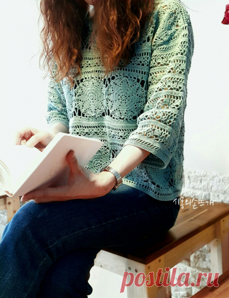 "하나하나 엮어볼까?"...코바늘티셔츠/모티브 연결하기/레이스티셔츠 : 네이버 블로그