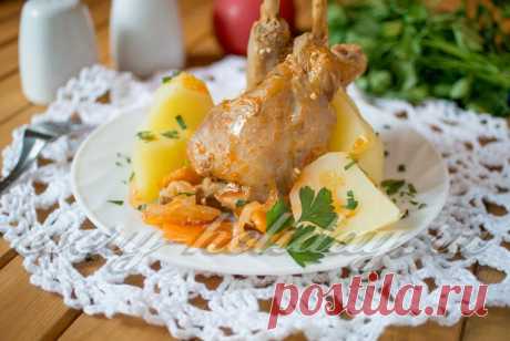 Тушеный кролик с овощами: фото рецепт