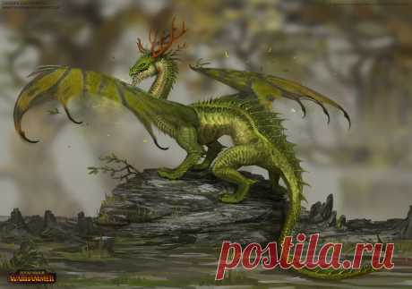 ArtStation - Total War: Warhammer Concept Art - Forest Dragon, Sandra Duchiewicz