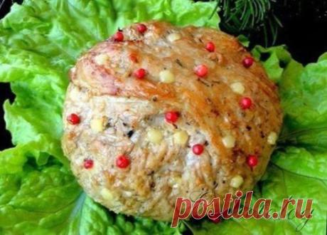 Мясная запеканка Новогодний шар. В 100 граммах 155 ккал