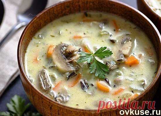 Сливочный суп с рисом и грибами - Простые рецепты Овкусе.ру