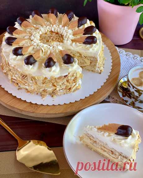 Fantastische Malakoff-Torte mit Vanille-Puddingcreme und ohne Backen!
