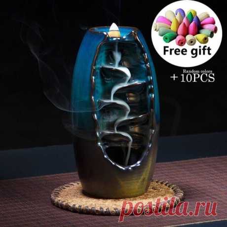 Ceramic Mountain River Handicraft Incense Holder  Mountain River Handicraft Incense Holder (with free 10 pcs mixed incense cones) Features : Handmade with High Quality Ceramic Great for Aromatherapy Calms your mind Uplifts your Spirit Waterfall Cascade creates Relaxing Sensation Great gift for all meditation and yoga lovers.  Free Shipping ***Not sold in stores*** Th