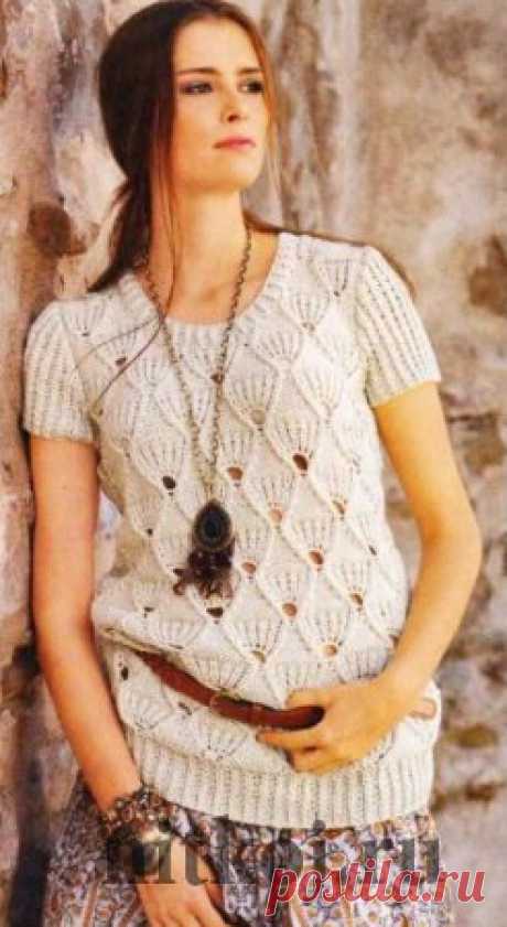 Вязаные ажурные кофточки с веерным узором » Ниткой - вязаные вещи для вашего дома, вязание крючком, вязание спицами, схемы вязания