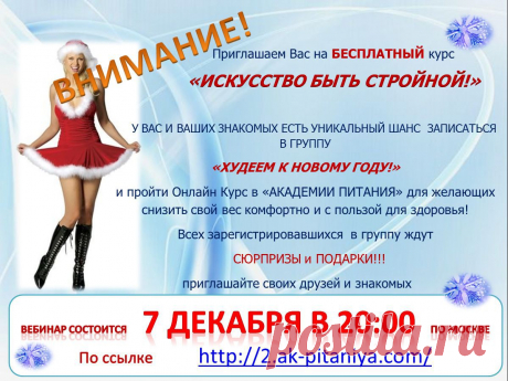 Для тех, кто хочет быть красивой Снегурочкой, наши БЕСПЛАТНЫЕ вебинары-это идеальный выход!