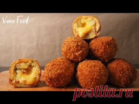 Хрустящие картофельные шарики с сыром. Закуска из картофельного пюре!