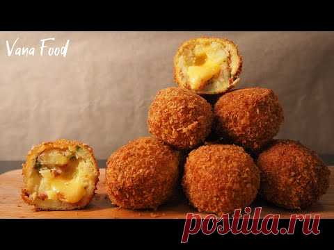 Хрустящие картофельные шарики с сыром. Закуска из картофельного пюре!