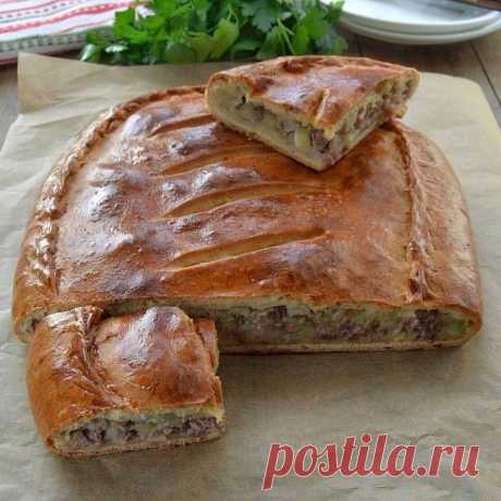 Невероятно аппетитный и сытный пирог с мясом и картофелем