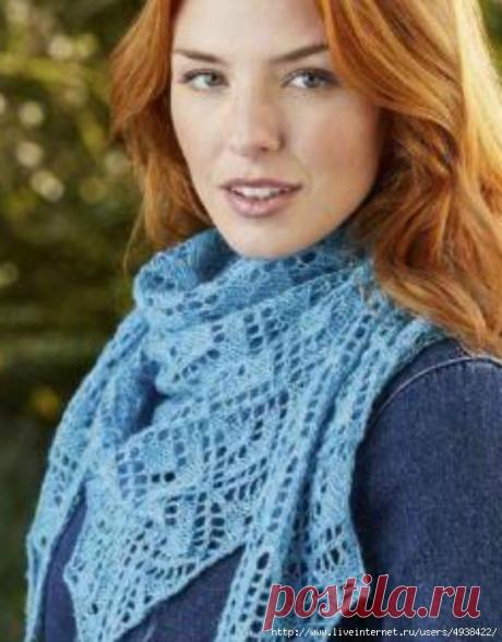 Ажурная треугольная шаль "Perranporth" от Anniken Allis.