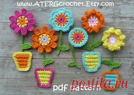 Crochet pattern FLOWER GARDEN by ATERGcrochet от ATERGcrochet