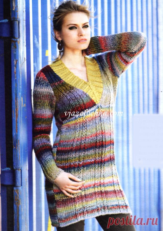 Облегающая туника с V-образным вырезом