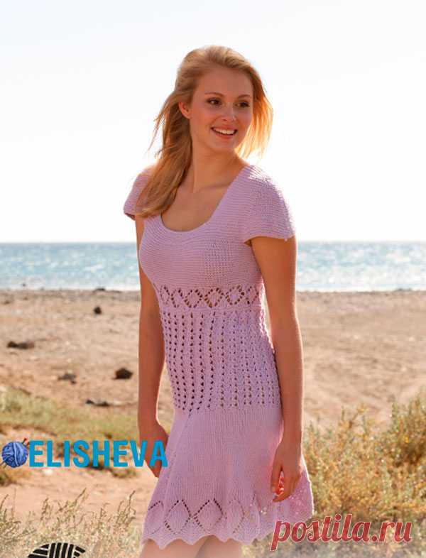 Летнее платье "Эмма" от Drops Design, вязаное спицами | Блог elisheva.ru