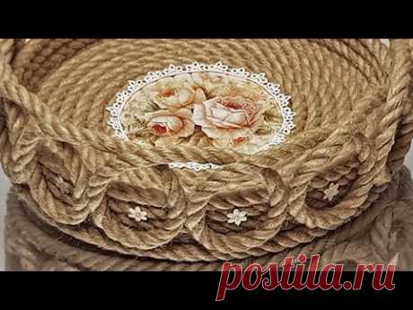 DIY 👍Не ожидала, что из грубой веревки получится такая шикарная корзинка