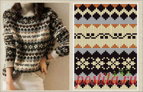15 просто невероятно шикарных жаккардовых нарядов - модели со схемами - в копилку вязальщиц | МНЕ ИНТЕРЕСНО | Яндекс Дзен