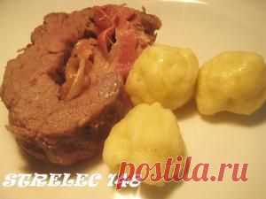 Рулет из говядины Прощай диета с клёцками.. Рецепт c фото, мы подскажем, как приготовить!
