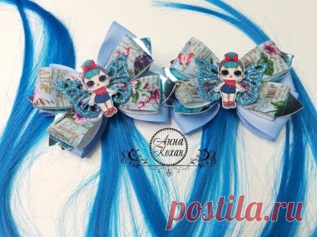 DIY🎀БАНТИКИ ИЗ РЕПСОВЫХ ЛЕНТ С ПРЯДЯМИ🎀Шаблоны для бантов🎀Заколки LOL🎀Мастер класс🎀Анна Кохан