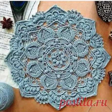 Красивая салфетка c 3D узором или ковер? | Anna Gri Crochet | Яндекс Дзен