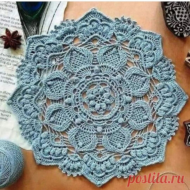 Красивая салфетка c 3D узором или ковер? | Anna Gri Crochet | Яндекс Дзен