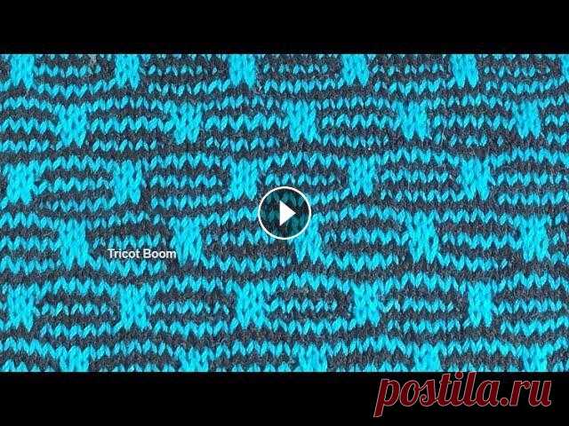 Узор со сменой цвета пряжи в каждом ряду / Вязание спицами. Для этого узора понадобятся спицы с двумя рабочими концами или для кругового вязания. Ещё много узоров цветного вязания: Подписывайтесь на мой канал, ...