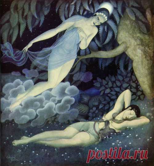 Selene and Endymion - Edmund DULAC (1882-1953)