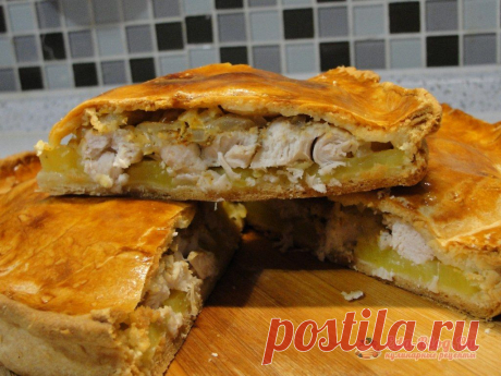 Пирог с курицей и картошкой в духовке - рецепт, МК + видео