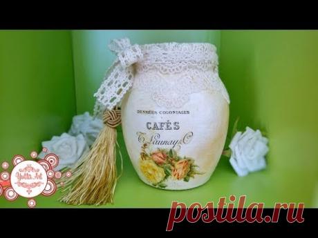 Ваза из банки / Делаем сами / Декор своими руками