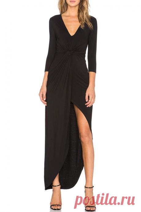 Front Twist Asymmetric Dress BLACK: Maxi Dresses | ZAFUL