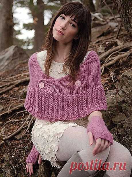Berroco Кадьяк Arette шаль и пальцев рукавицы PDF Вязание Pattern