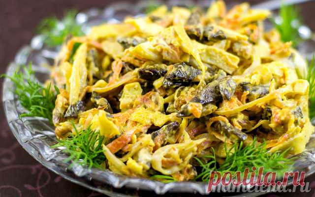 Вкусный и сытный салат из говяжьей печени