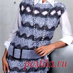 безрукавка ажурными волнами