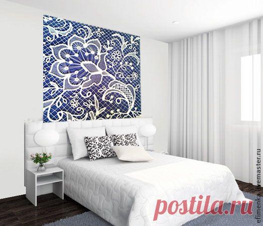 Изголовье кровати в техники вязания крючком и вышивки | Domosedkam.ru