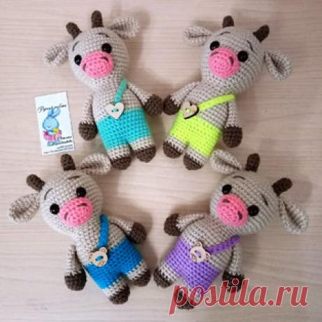 Бычок амигуруми. Схемы и описания для вязания игрушек крючком! Бесплатный мастер-класс от Светланы Коробейниковой по вязанию бычка крючком. Высота вязаной игрушки примерно 15 см. Для изготовления такого быка автор…