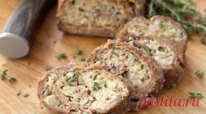 Рулет из говядины с грушами и сыром, пошаговый рецепт с фото