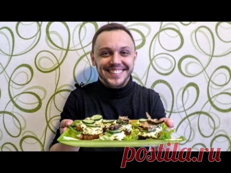 Праздничные бутерброды со шпротами - вкусная закуска на стол