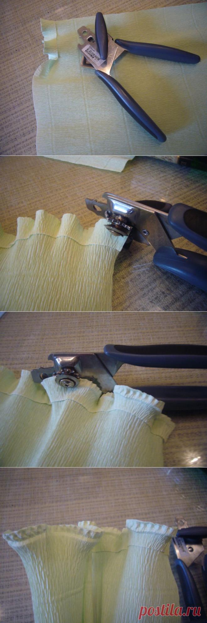 Как легко сделать фигурный край на гофрированной бумаге.